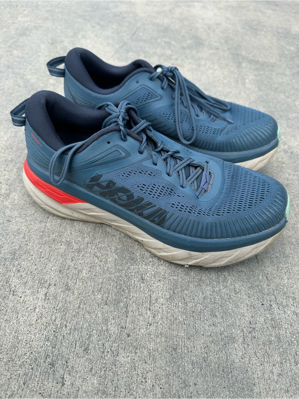 Hoka Men's Blue Running Shoes with Red Accent size 8 men’s or women’s 10